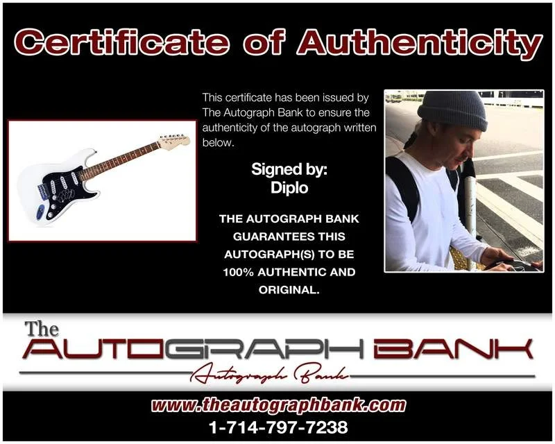 Diplo — Diplo authentic signed EDM dj electric guitar W/Certificate Autographed (A0002), image 2