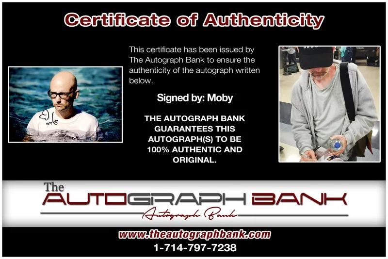 Moby — Moby authentic signed DJ 10x15 photo W/Cert Autographed EDC Dub step 26-c, image 2