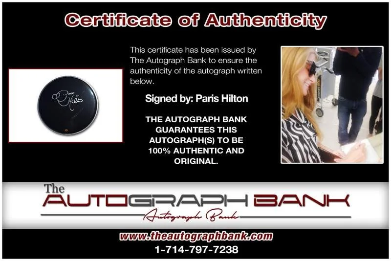 Paris Hilton — Paris Hilton authentic signed EDM dj drumhead W/Certificate Autographed (A0011), image 2