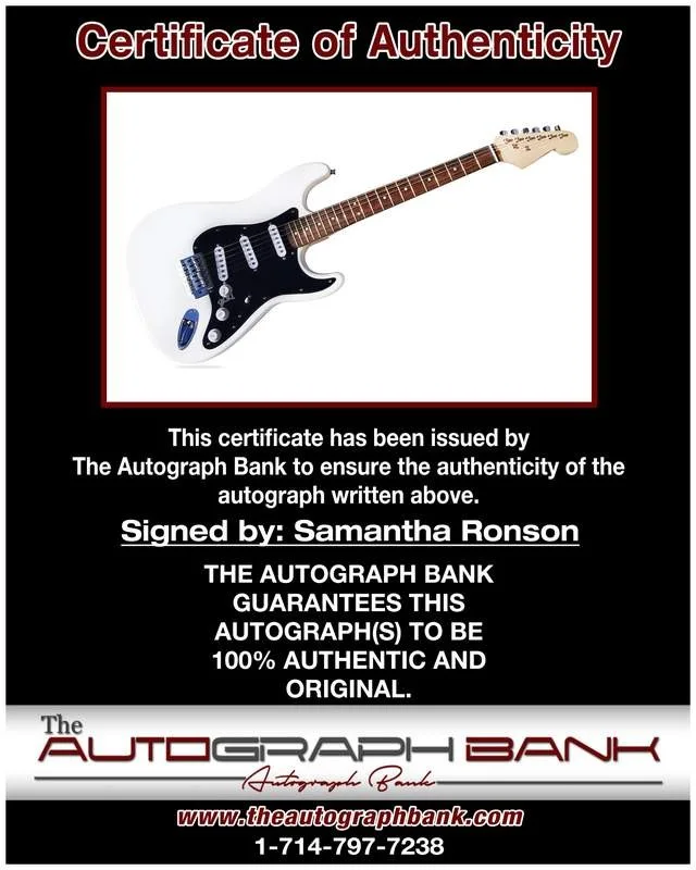 Samantha Ronson — Samantha Ronson authentic signed EDM dj electric guitar W/Cert Autographed A0002, image 2
