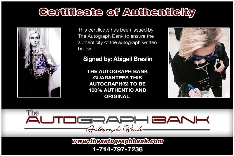 Abigail Breslin — Abigail Breslin authentic signed celebrity 8x10 photo W/Cert Autographed 2616i, изображение 2