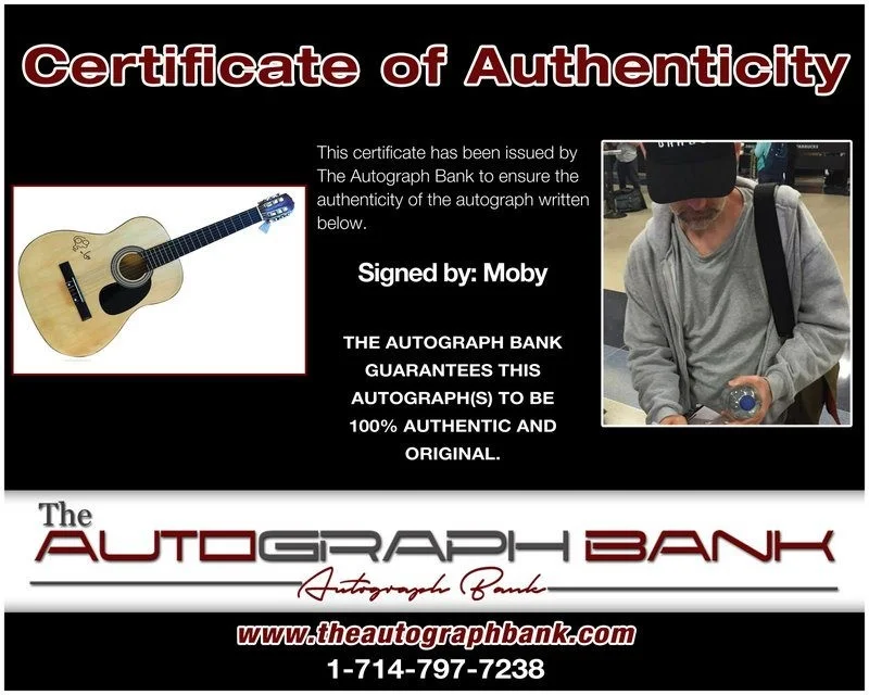 Moby — Moby authentic signed DJ Acoustic guitar W/Certificate Autographed (A1), image 2