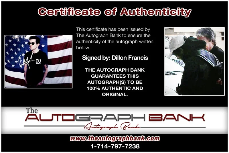 Dillion Francis — Dillion Francis authentic signed DJ 8x10 photo |CERT Autograph EDC Dub step 26-g, image 2