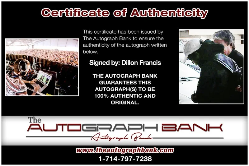 Dillion Francis — Dillion Francis authentic signed DJ 8x10 photo |CERT Autograph EDC Dub step 26-b, image 2