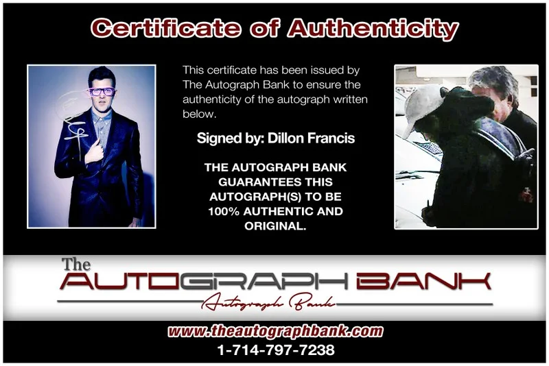 Dillion Francis — Dillion Francis authentic signed DJ 8x10 photo |CERT Autograph EDC Dub step 26-j, image 2