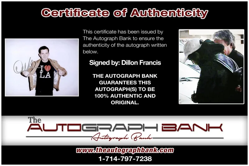 Dillion Francis — Dillion Francis authentic signed DJ 8x10 photo |CERT Autograph EDC Dub step 26-d, image 2