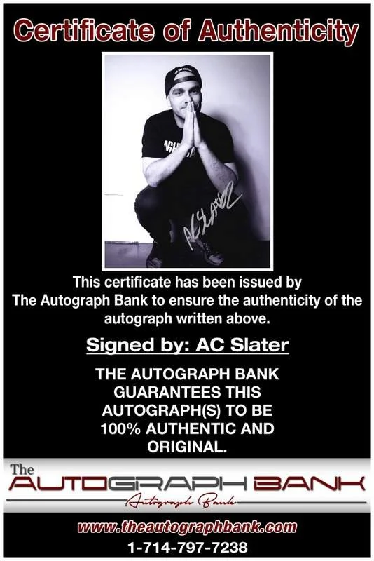AC Slater — AC Slater authentic signed EDM dj 8x10 photo W/Certificate Autographed (A0009), изображение 2