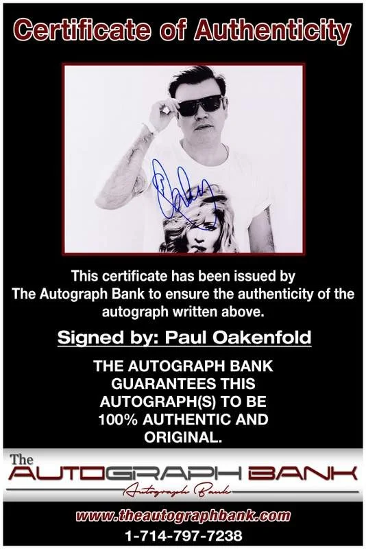Paul Oakenfold — Paul Oakenfold authentic signed EDM dj 8x10 photo W/Cert Autographed A0001, изображение 2