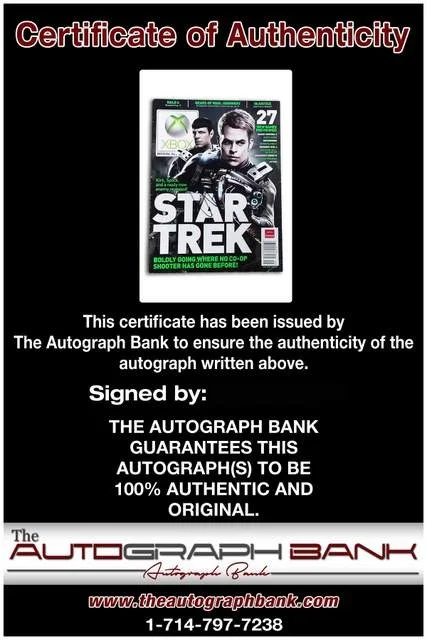 Chris Pine — Chris Pine authentic signed Magazine W/Certificate Autographed (A0001), image 2