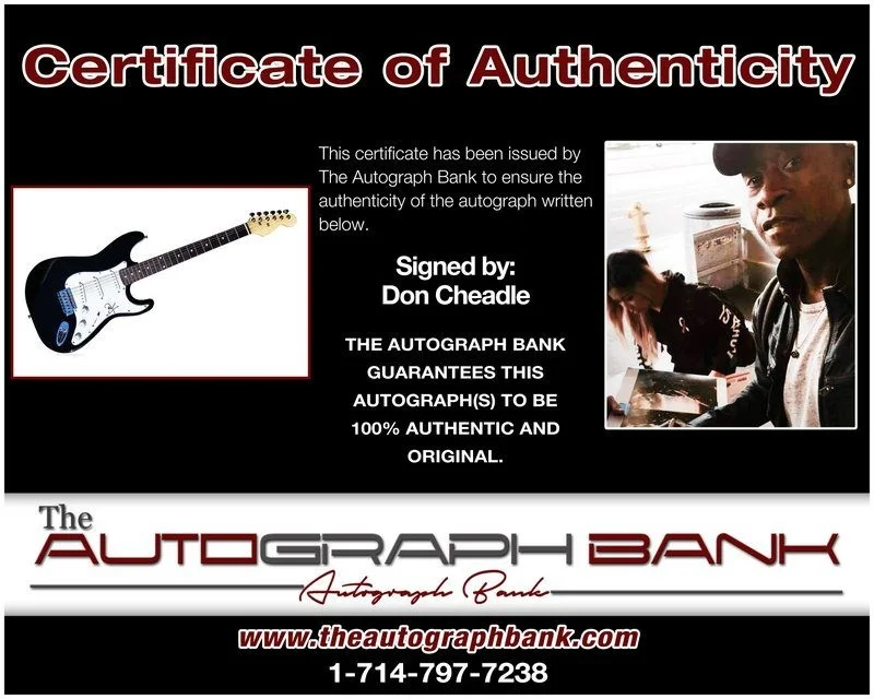 Don Cheadle — Don Cheadle authentic signed celebrity electric guitar W/Cert Autographed A3, image 2