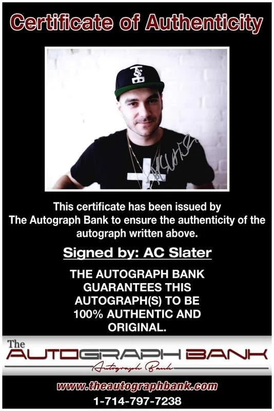 AC Slater — AC Slater authentic signed EDM dj 8x10 photo W/Certificate Autographed (A0005), изображение 2