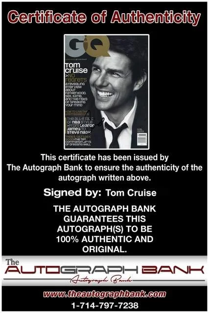 Tom Cruise — Tom Cruise authentic signed celebrity magazine W/Certificate Autographed, image 2