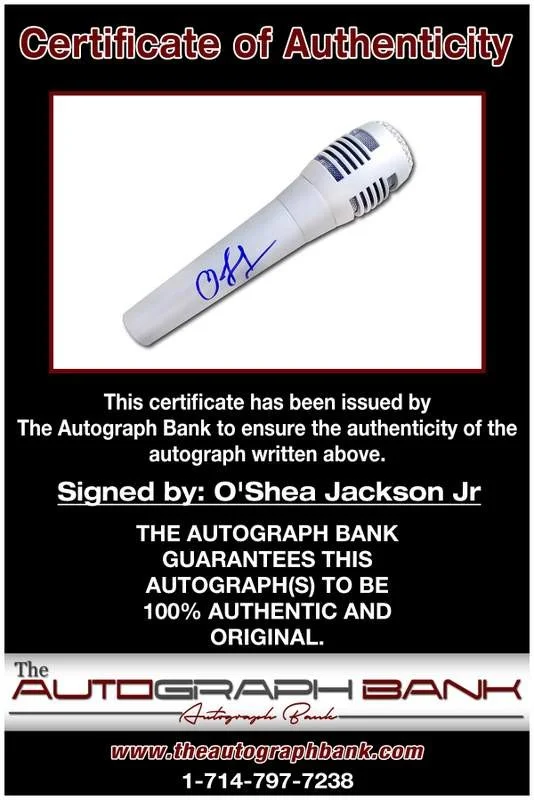 O'Shea Jackson — O'Shea Jackson Jr. authentic signed microphone W/Certificate Autographed (A0002), image 2