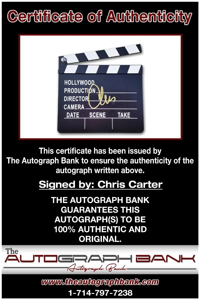 Chris Carter — Chris Carter authentic signed celebrity CLAPPER BOARD photo |CERT Autographed a, image 2
