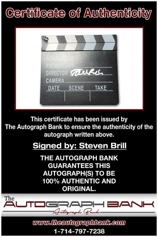 Steven Brill — Steven Brill authentic signed Directors Clapper |CERT Autographed A0031, image 2