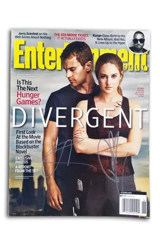 Shailene Woodley — Shailene Woodley & Theo James authentic signed magazine |CERT Autographed A0001