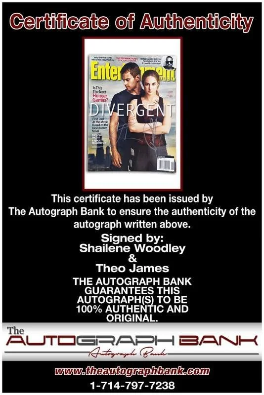 Shailene Woodley — Shailene Woodley & Theo James authentic signed magazine |CERT Autographed A0001, изображение 2