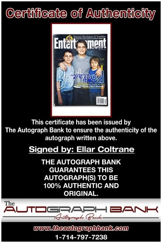 Ellar Coltrane — Ellar Coltrane authentic signed celebrity magazine W/Cert Autographed A0001, image 2
