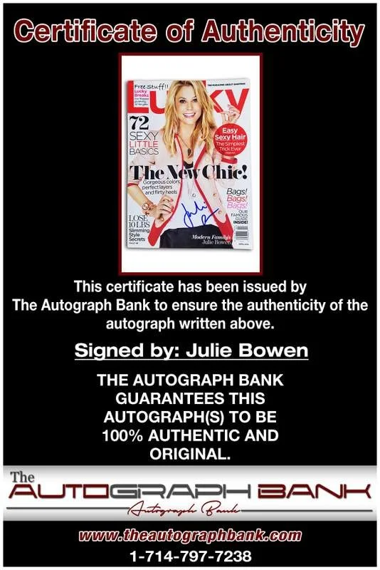 Julie Bowen — Julie Bowen authentic signed celebrity magazine W/Cert Autographed A0001, image 2