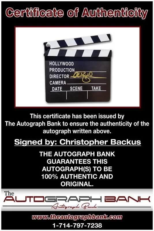 Christopher Backus — Christopher Backus authentic signed Directors Clapper |CERT Autographed A0051, image 2