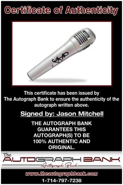 Jason Mitchell — Jason Mitchell signed Straight Out of Compton microphone W/Cert (A1), image 2