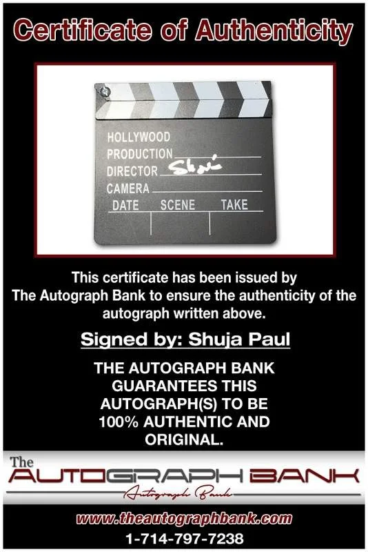 Shuja Paul — Shuja Paul authentic signed celebrity Directors Clapper W/Cert Autographed A0041, image 2
