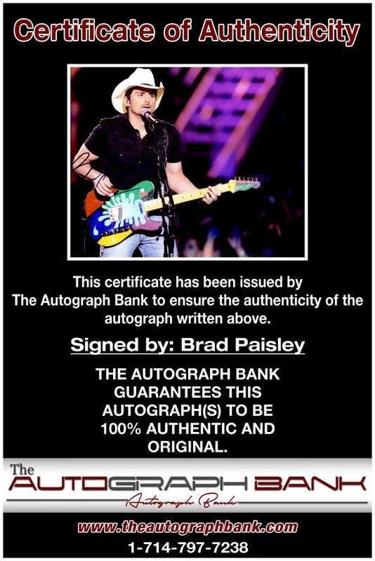Brad Paisley — Brad Paisley authentic signed County 10x15 photo W/Certificate Autographed (A2), image 2