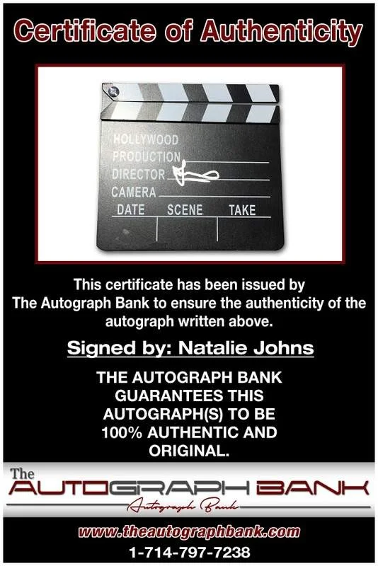 Natalie Johns — Natalie Johns authentic signed Directors Clapper |CERT Autographed A0001, image 2