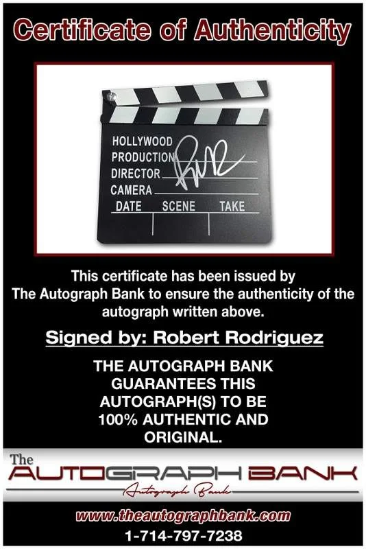 Robert Rodriguez — Robert Rodriguez authentic signed Directors Clapper |CERT Autographed A0008, image 2
