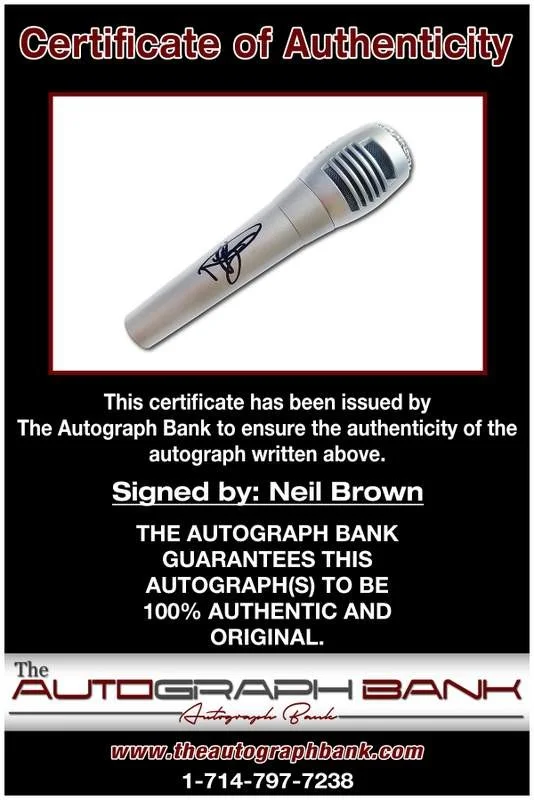 Neil Brown — Neil Brown Jr. authentic signed microphone W/Certificate Autographed (A0002), image 2