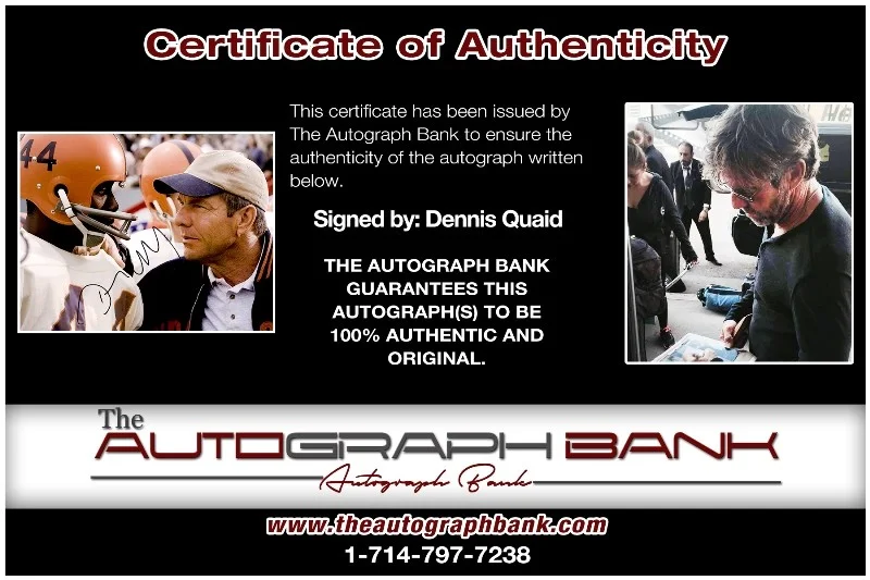Dennis Quaid — Dennis Quaid authentic signed celebrity 10x15 photo W/Cert Autographed 2616l, изображение 2