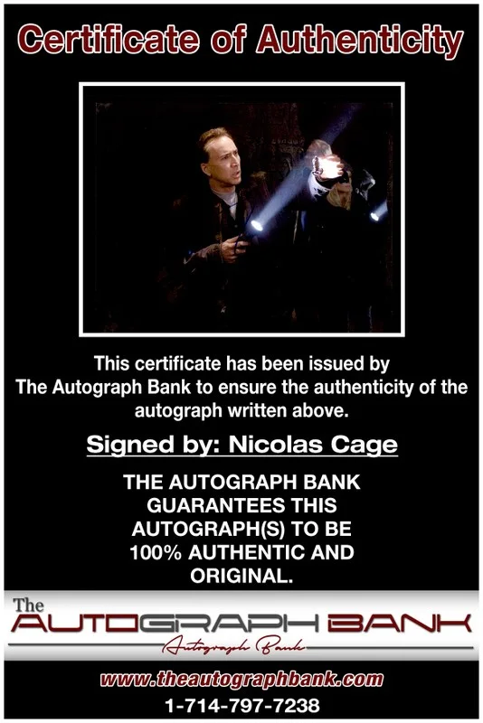Nicolas Cage — Nicolas Cage authentic signed celebrity 11x14 photo W/Cert Autographed 2616c, изображение 2