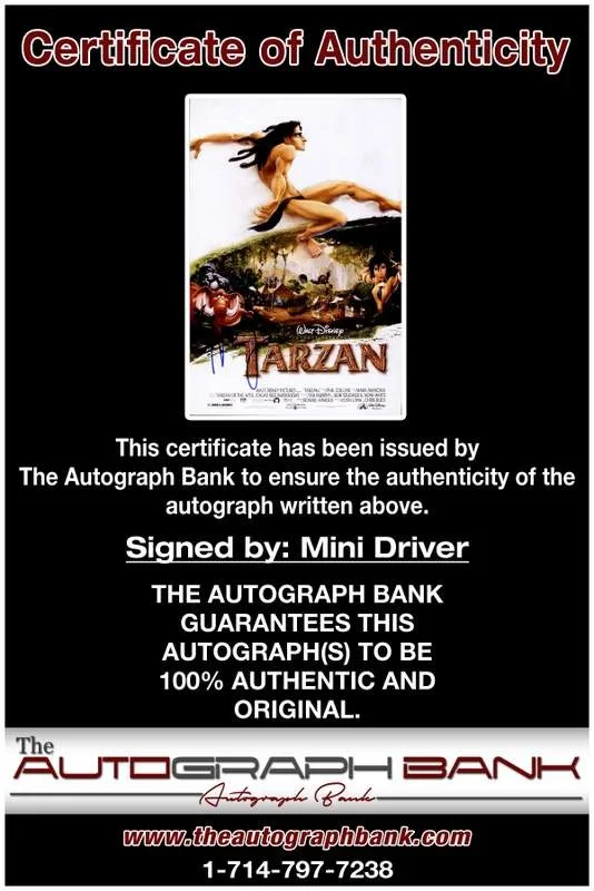 Mini Driver — Mini Driver authentic signed celebrity 10x15 photo W/Cert Autographed A00029, image 2