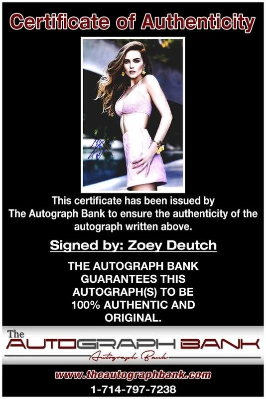 Zoey Deutch — Zoey Deutch authentic signed celebrity 10x15 photo W/Cert Autographed A000152, image 2