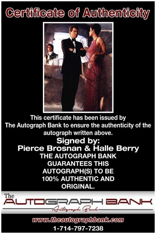Pierce Brosnan — Pierce Brosnan & Halle Berry authentic signed 11X14 photo |CERT Autograph A0001, изображение 2