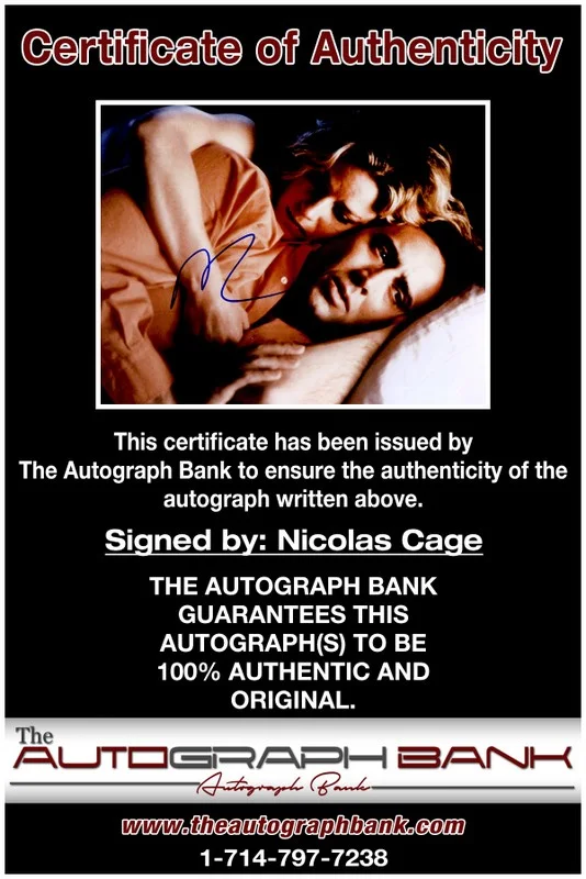 Nicolas Cage — Nicolas Cage authentic signed celebrity 10x15 photo W/Cert Autographed 2616b, изображение 2
