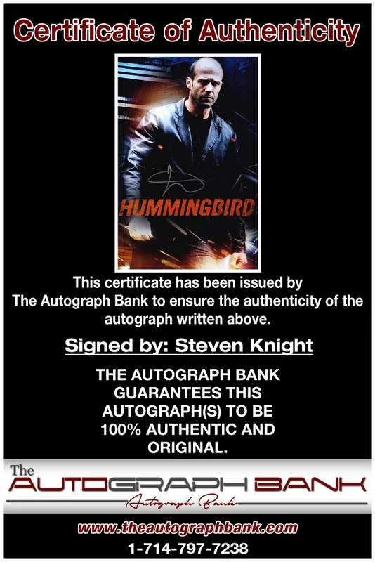 Steven Knight — Steven Knight authentic signed celebrity 10x15 photo W/Cert Autographed A0010, изображение 2