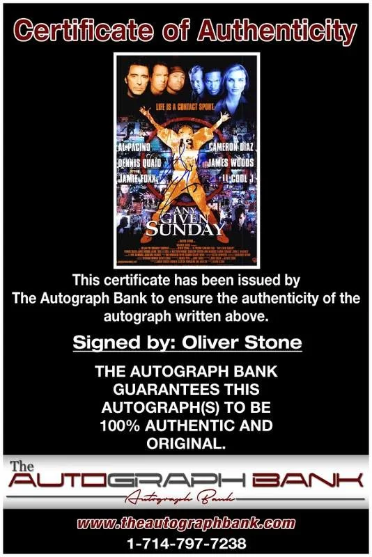 Oliver Stone — Oliver Stone authentic signed celebrity 10x15 photo W/Cert Autographed A0001, изображение 2