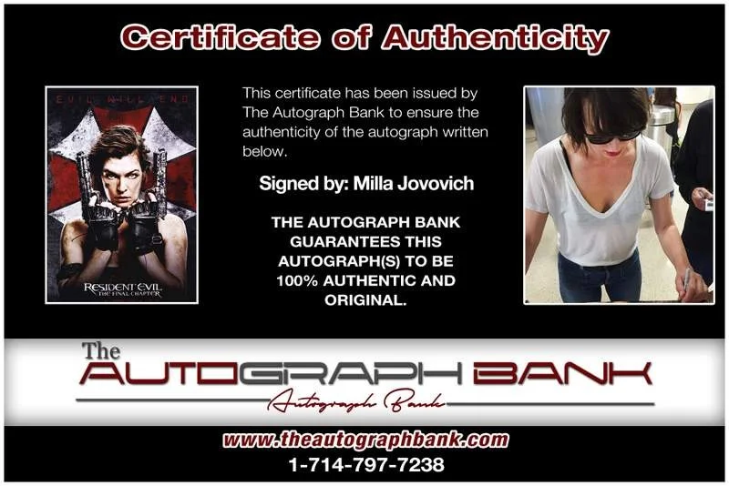 Milla Jovovich — Milla Jovovich authentic signed celebrity 10x15 photo W/Cert Autographed A0001, изображение 2