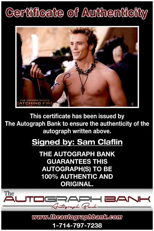 Sam Claflin — Sam Claflin authentic signed celebrity 10x15 photo W/Cert Autographed 2616c, image 2