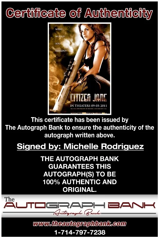 Michelle Rodriguez — Michelle Rodriguez authentic signed 10x15 photo |CERT Autographed 2616b, image 2