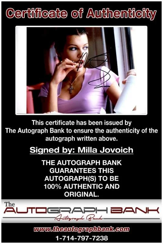 Milla Jovovich — Milla Jovovich authentic signed celebrity 10x15 photo W/Cert Autographed A00047, image 2
