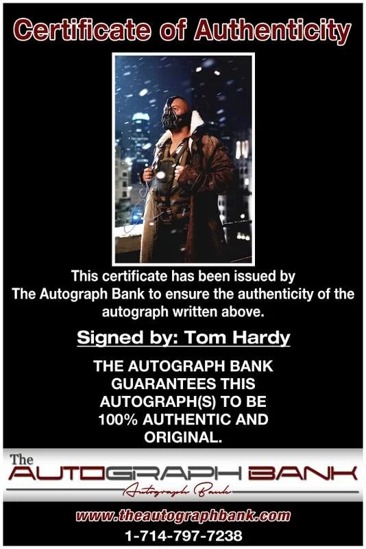Tom Hardy — Tom Hardy authentic signed celebrity 10x15 photo W/Cert Autographed A0003, изображение 2
