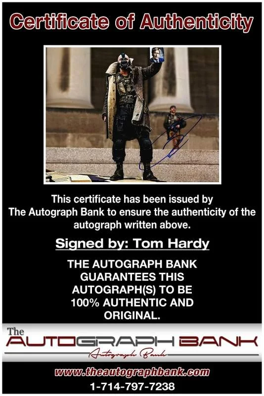 Tom Hardy — Tom Hardy authentic signed celebrity 10x15 photo W/Cert Autographed A000126, image 2