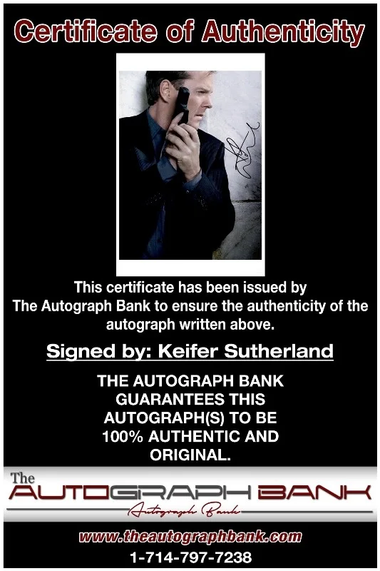 Kiefer Sutherland — Kiefer Sutherland authentic signed celebrity 10x15 photo |CERT Autographed 2616g, изображение 2