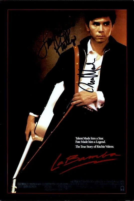Lou Diamond Phillips & Esai Morales & Luis Valdez — Lou Diamond Phillips & Esai Morales & Luis Valdez signed 10x15 photo |CERT 2616b