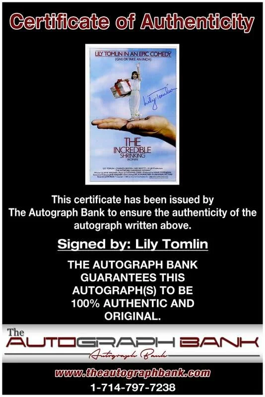 Lily Tomlin — Lily Tomlin authentic signed celebrity 10x15 photo W/Cert Autographed A00065, изображение 2