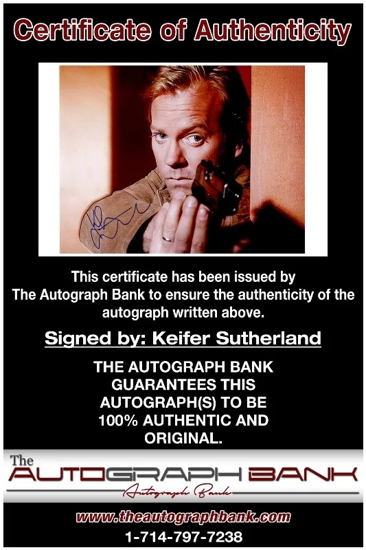 Kiefer Sutherland — Kiefer Sutherland authentic signed celebrity 10x15 photo |CERT Autographed 2616i, изображение 2