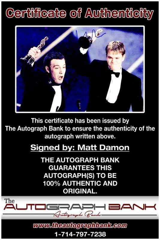 Matt Damon — Matt Damon authentic signed celebrity 10x15 photo W/Cert Autographed A00001, изображение 2