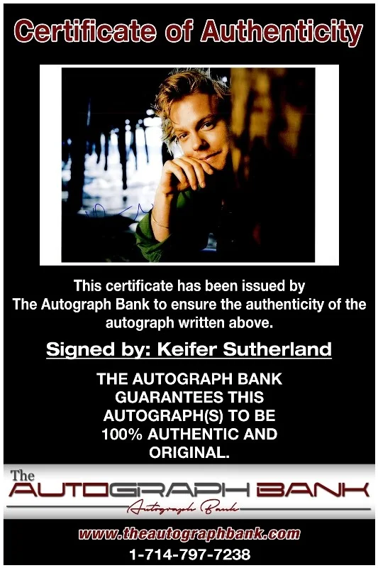 Kiefer Sutherland — Kiefer Sutherland authentic signed celebrity 10x15 photo |CERT Autographed 2616a, изображение 2